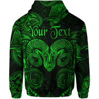 Custom Aries Zodiac Polynesian Hoodie Unique Style Green LT8 - Polynesian Pride