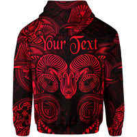 Custom Aries Zodiac Polynesian Hoodie Unique Style Red LT8 - Polynesian Pride