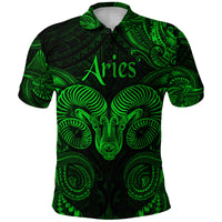 Aries Zodiac Polynesian Polo Shirt Unique Style Green LT8 - Polynesian Pride