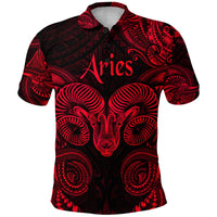 Custom Aries Zodiac Polynesian Polo Shirt Unique Style Red LT8 - Polynesian Pride