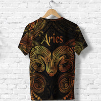Aries Zodiac Polynesian T Shirt Unique Style Gold LT8 - Polynesian Pride