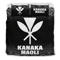 Kanaka Maoli Duvet Cover Set - Black Fog Style Black - Polynesian Pride