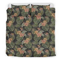Hawaiian Tropical Hibiscus Strelitzia Fower Monstera Leaves Polynesian Bedding Set - Polynesian Pride