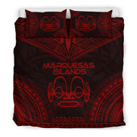 Marquesas Islands Polynesian Chief Duvet Cover Set - Red Version - Polynesian Pride