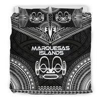 Marquesas Islands Polynesian Chief Duvet Cover Set - Black Version - Polynesian Pride