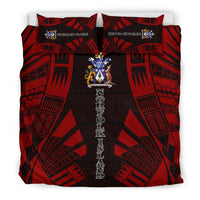Norfolk Island Duvet Cover Set - Polynesian Tattoo Red - Polynesian Pride