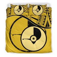 Yap Duvet Cover Set - Yap Flag Tattoo Yellow Yellow - Polynesian Pride