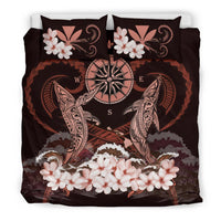 Polynesian Duvet Cover Set - Hawaii Bedding Set Shark Polynesia Compass Plumeria Pink Pink - Polynesian Pride