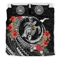 Polynesian Duvet Cover Set - American Samoa Bedding Set Polynesia Map Turtle Hibiscus - Polynesian Pride