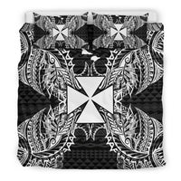 Polynesian Bedding Set - Wallis And Futuna Duvet Cover Set Map Black - Polynesian Pride