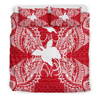 Polynesian Bedding Set - Papua New Guinea Duvet Cover Set Map Red White - Polynesian Pride