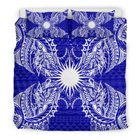 Polynesian Bedding Set - Marshall Islands Duvet Cover Set Map Blue - Polynesian Pride