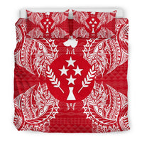 Polynesian Bedding Set - Kosrae Duvet Cover Set Map Red White - Polynesian Pride