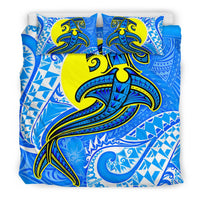 Palau Polynesian Bedding Set - Palau Flag with Polynesian Tattoo - Polynesian Pride