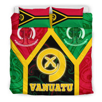 Vanuatu Polynesian Bedding Set - Vanuatu Flag and Coat Of Arms - Polynesian Pride