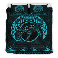 Hawaiian Polynesian Whale Bedding Set Blue - Polynesian Pride