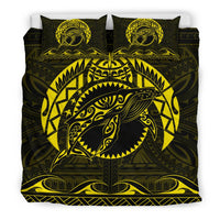 Hawaiian Polynesian Whale Bedding Set Yellow - Polynesian Pride