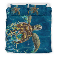 Hawaii Sea Turtle Water Color Travel Sea Bedding Set - Polynesian Pride
