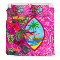 Guam Bedding Set - Hibiscus Polynesian Pattern Pink Version - Polynesian Pride