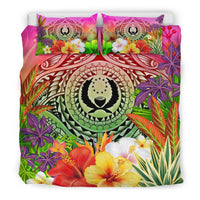 Pohnpei Polynesian Bedding Set - Manta Ray Tropical Flowers - Polynesian Pride