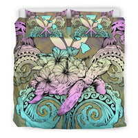 Hawaii Turtle Wave Polynesian Bedding Set - Hey Style Yellow - Polynesian Pride