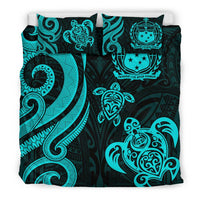 Samoa Polynesian Bedding Set - Turquoise Tentacle Turtle - Polynesian Pride
