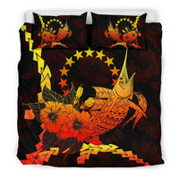 Cook Islands Polynesian Bedding Set - Swordfish With Hibiscus - Polynesian Pride