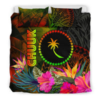 Chuuk Polynesian Bedding Set - Hibiscus and Banana Leaves - Polynesian Pride