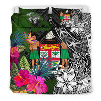 Fiji Bedding Set - Turtle Plumeria Banana Leaf Crest - Polynesian Pride