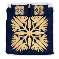 Hawaiian Bedding Set Royal Pattern - Indigo - A3 Style - Polynesian Pride