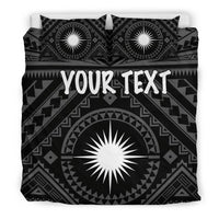 Marshall Personalised Bedding Set - Marshall Seal With Polynesian Tattoo Style ( Black) - Polynesian Pride
