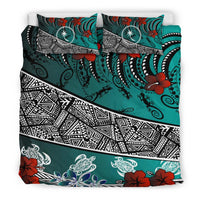 Chuuk Bedding Set - Lizard And Turtle Green - Polynesian Pride