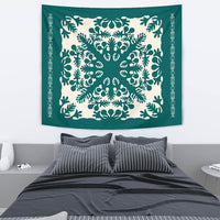 Hawaiian Quilt Tradition Turquoise Tapestry - Polynesian Pride