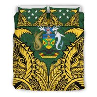 Solomon Islands Duvet Cover Set - Solomon Islands Coat Of Arms Premium - Polynesian Pride