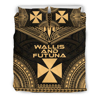 Wallis And Futuna Polynesian Chief Duvet Cover Set - Gold Version Gold - Polynesian Pride