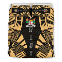 Fiji Duvet Cover Set - Polynesian Tattoo Gold - Polynesian Pride