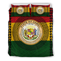 Hawaiian Kakau Maoli Polynesian Bedding Set - Seal Of Hawaii - Polynesian Pride