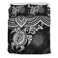 Northern Mariana Islands Polynesian Duvet Cover Set - White Turtle - Polynesian Pride