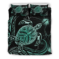 Polynesian Bedding Set Turtle Mix Hibiscus - Turquoise - Polynesian Pride