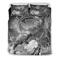 Polynesian Hawaii Custom Personalised Bedding Set - Kanaka Maoli Humpback Whale with Tropical Flowers (White) - Polynesian Pride