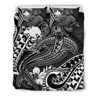 Papua New Guinea Bedding Set - White Shark Polynesian Tattoo - Polynesian Pride