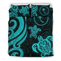 Chuuk Micronesian Bedding Set - Turquoise Tentacle Turtle - Polynesian Pride