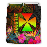 Wallis and Futuna Polynesian Personalised Bedding Set - Hibiscus and Banana Leaves - Polynesian Pride