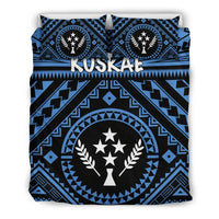 Kosrae Bedding Set - Kosrae Flag In Polynesian Tattoo Style (Blue) - Polynesian Pride