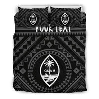 Guam Personalised Bedding Set - Guam Seal With Polynesian Tattoo Style (Black) - Polynesian Pride
