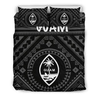 Guam Bedding Set - Guam Seal With Polynesian Tattoo Style (Black) - Polynesian Pride