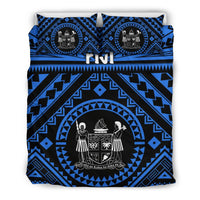 Fiji Bedding Set - Fiji Seal With Polynesian Tattoo Style (Blue) - Polynesian Pride