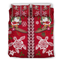 Hawaii Turtle Santa Claus Pattern Christmas Bedding Set - San Style - AH - Polynesian Pride