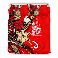 New Caledonia Bedding Set - Tribal Flower With Special Turtles Red Color - Polynesian Pride