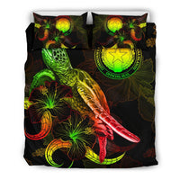 CNMI Polynesian Bedding Set - Turtle With Blooming Hibiscus Reggae - Polynesian Pride